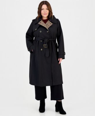 Женское клетчатое тренч-пальто London Fog Plus Size с поясом