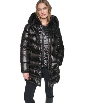 Пальто-дождевик DKNY Женский с перламутровым эффектом и капюшоном