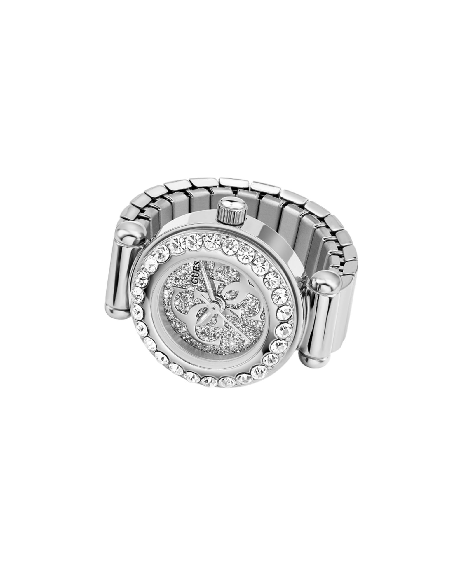 Женские наручные часы GUESS Glitz Silver-Tone Stainless Steel Analog, 18mm