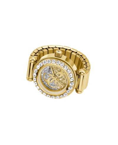 GUESS Женские аналоговые наручные часы Glitz, золотистая нержавеющая сталь, 18mm