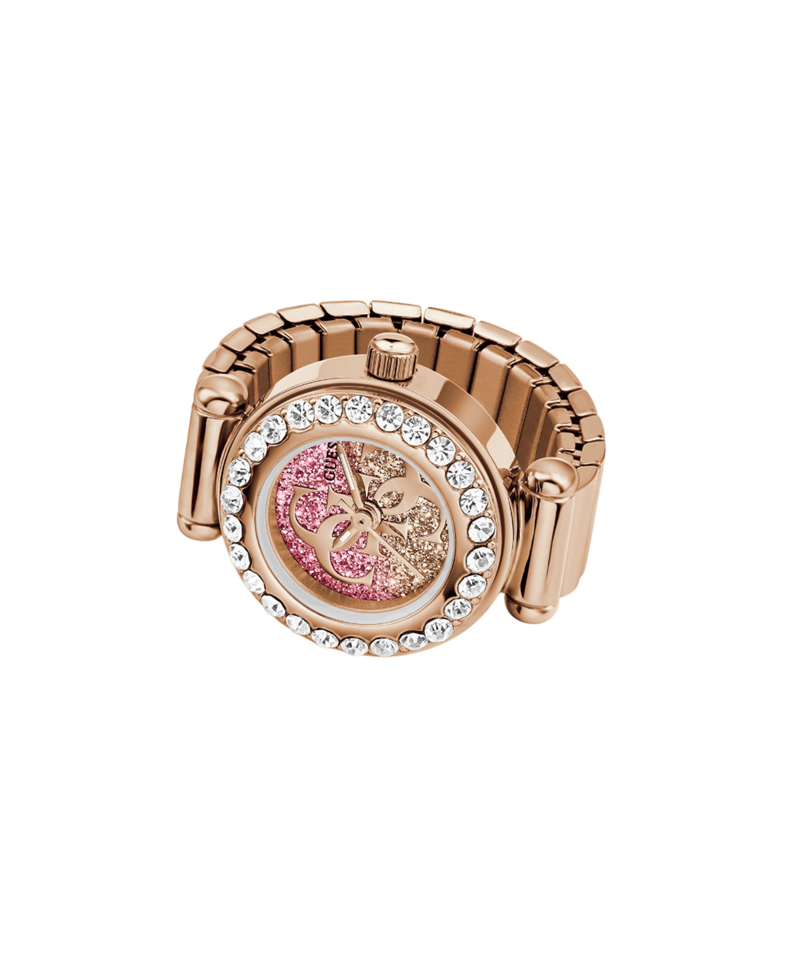 Женские аналоговые наручные часы GUESS Glitz Rose Gold-Tone Stainless Steel 18mm