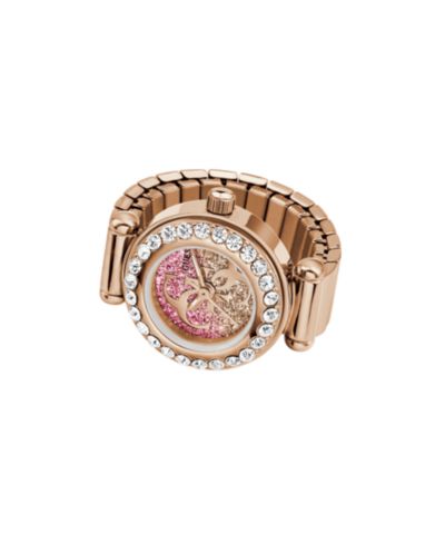 Женские аналоговые наручные часы GUESS Glitz Rose Gold-Tone Stainless Steel 18mm