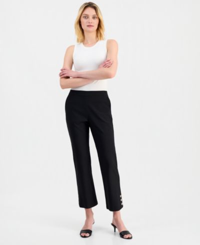 T Tahari Женские укороченные брюки Button-Hem