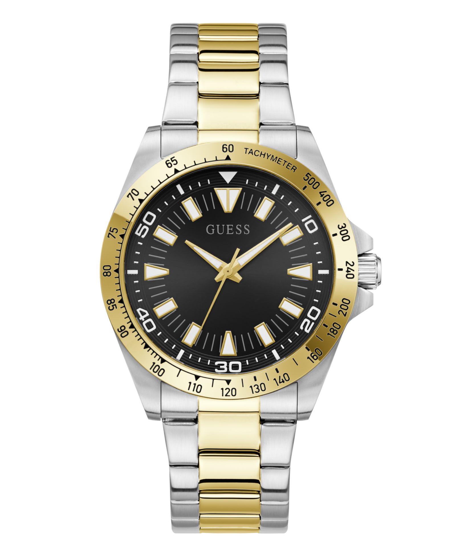 GUESS Мужские аналоговые часы из двухцветной нержавеющей стали, 42mm