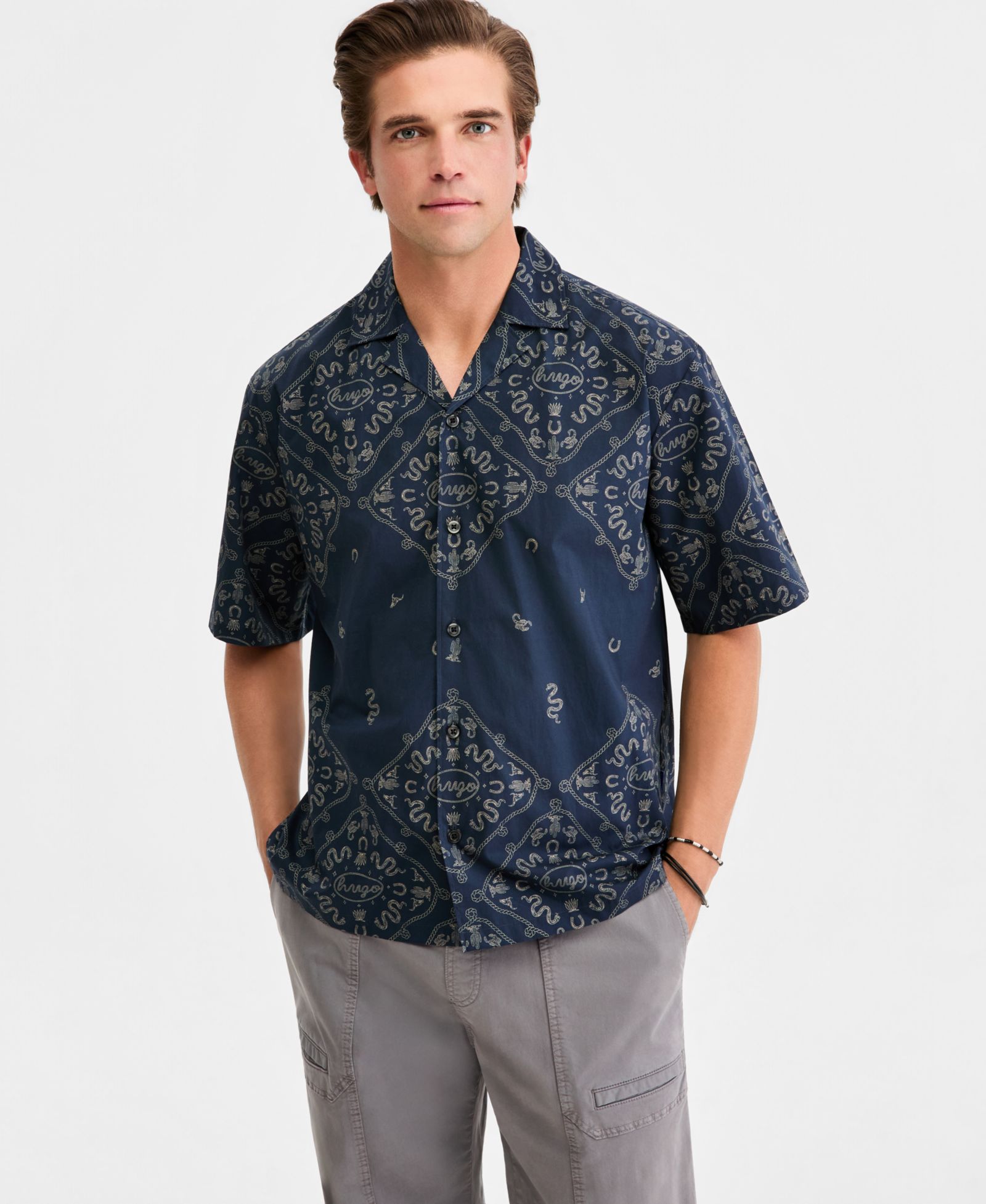 HUGO by Hugo Boss Men's Eligino Casual Short-Sleeve Shirt