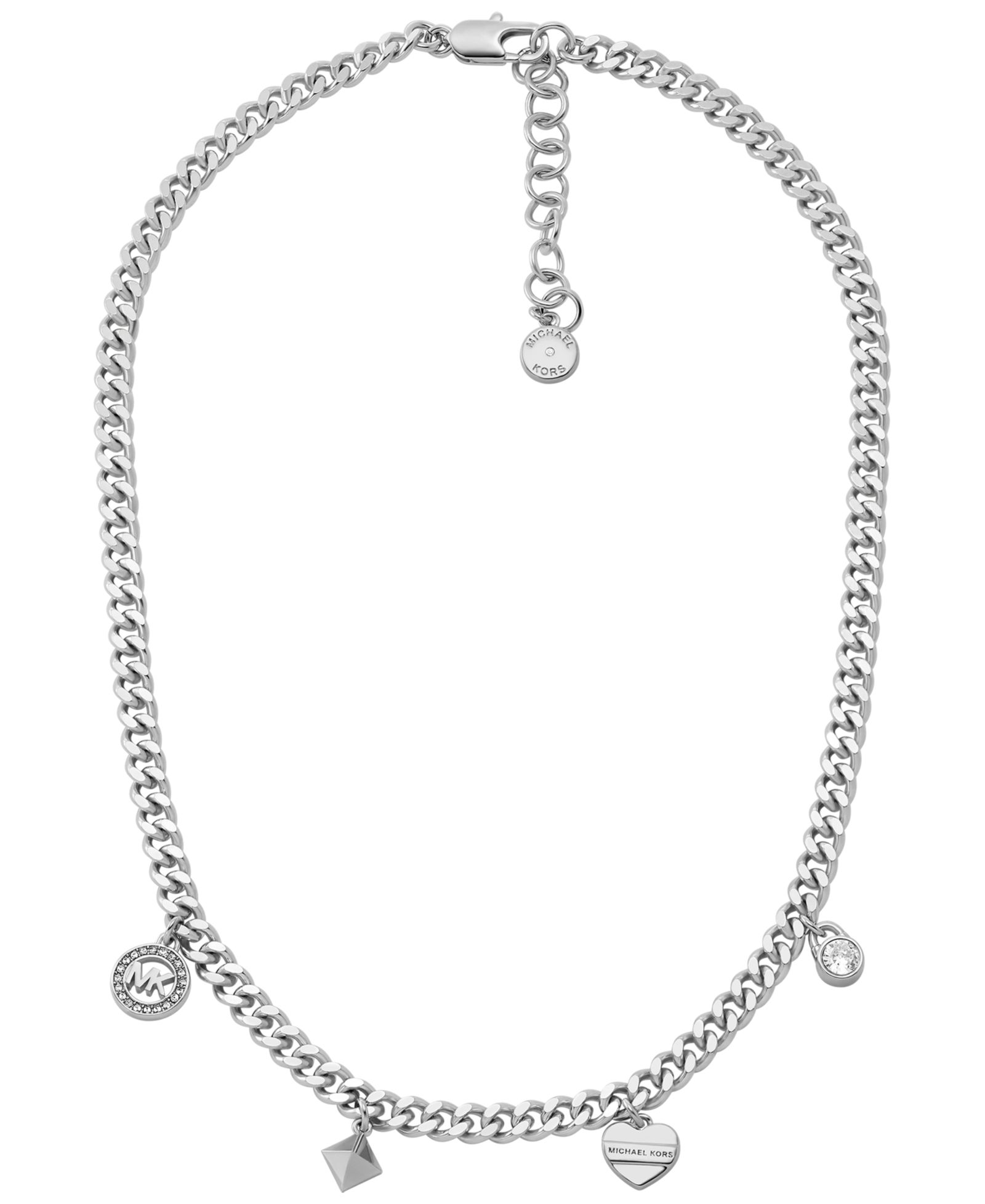 Michael Kors Multi Curb Chain Charm Necklace