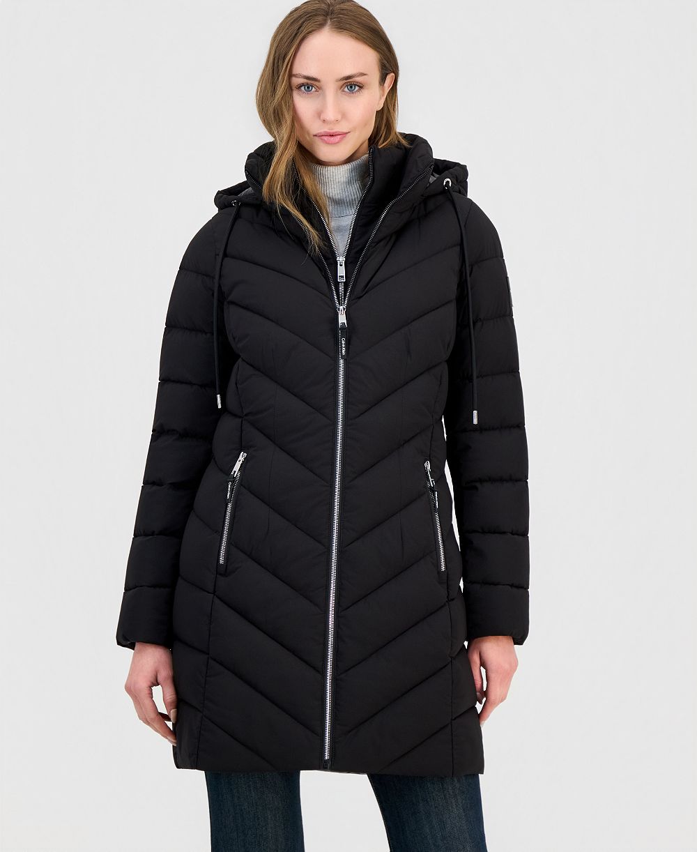 Calvin Klein Women's Bibbed Packable Puffer Coat