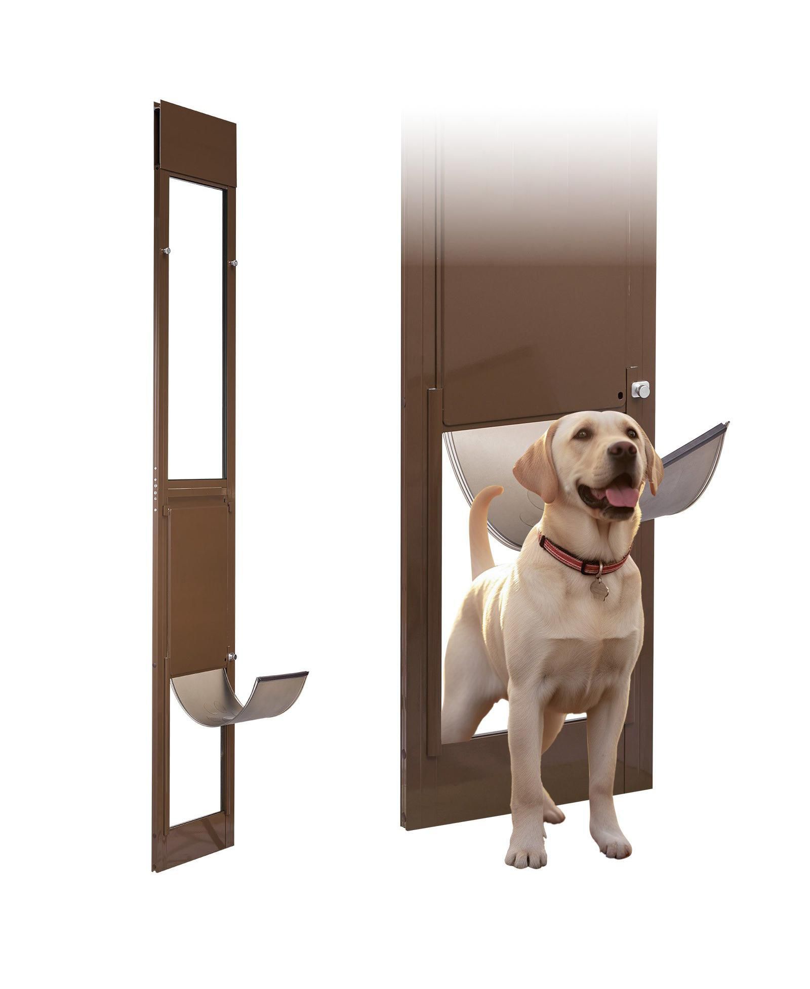 COZITO Sliding Glass Dog Door Adjustable Height 75 7/8" to 80 11/16" with 10 1/4" x 16 1/4" Flap