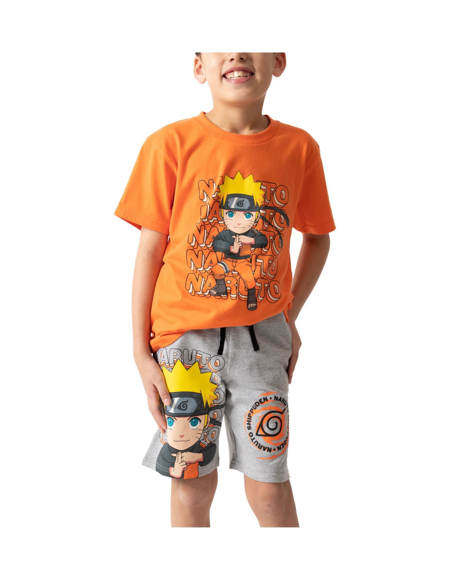 Naruto Shippuden Детский комплект из футболки и шорт с графическим принтом