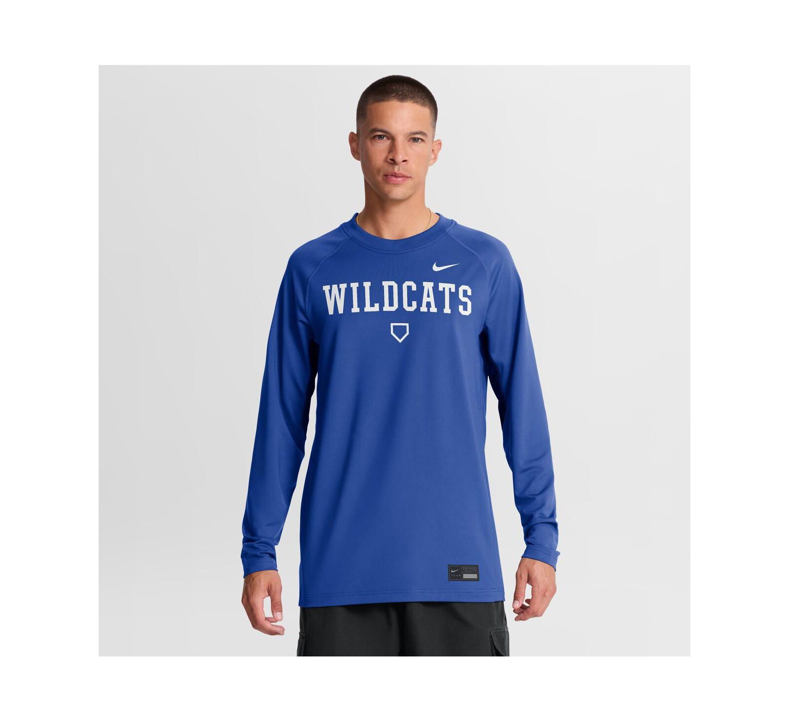 Nike Men's Royal Kentucky Wildcats Dugout Game Time Raglan Dri-FIT Long Sleeve T-Shirt