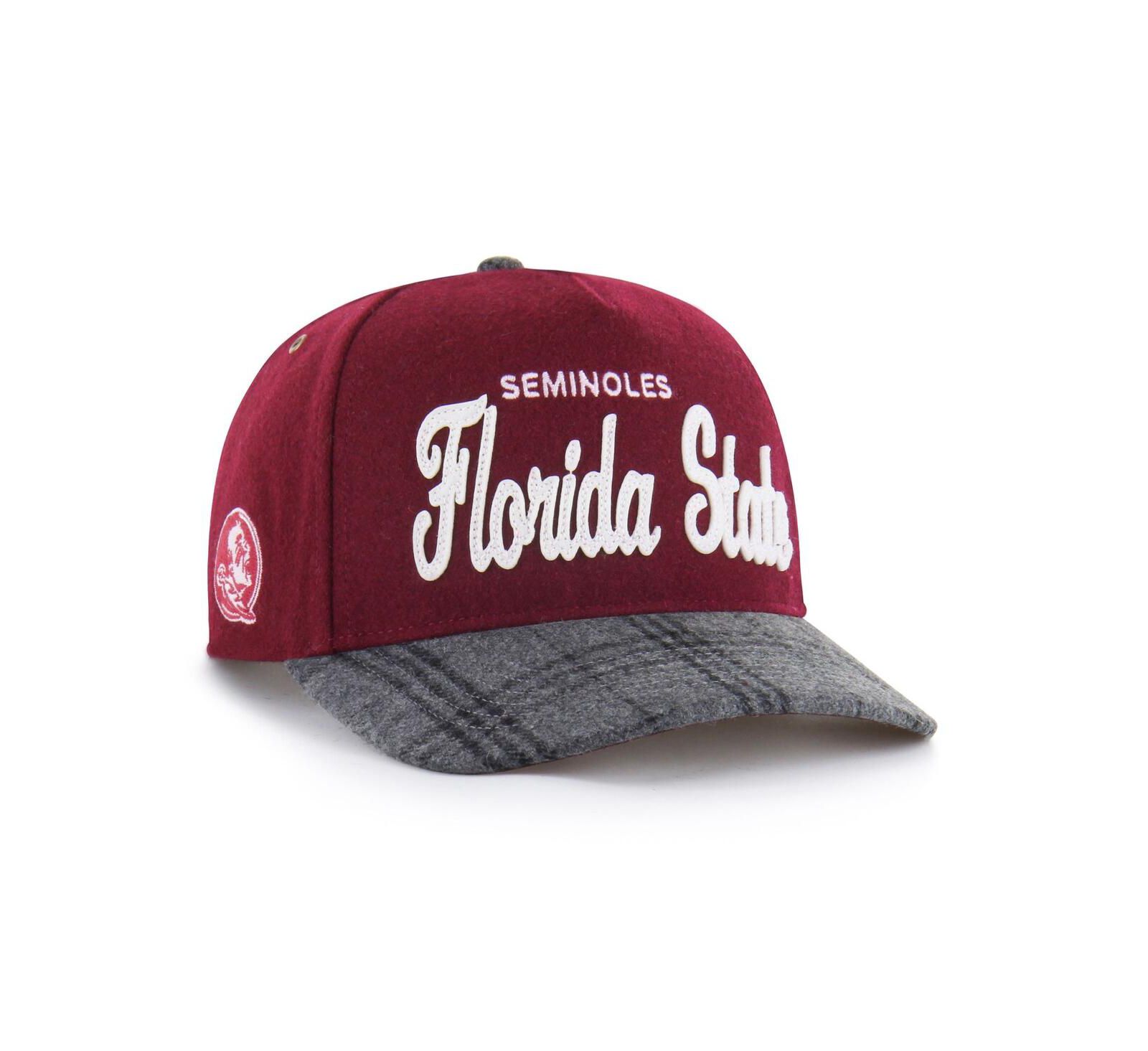 Регулируемая кепка '47 Brand Men's and Women's Garnet Florida State Seminoles Windowpane Plaid Collection Hitch