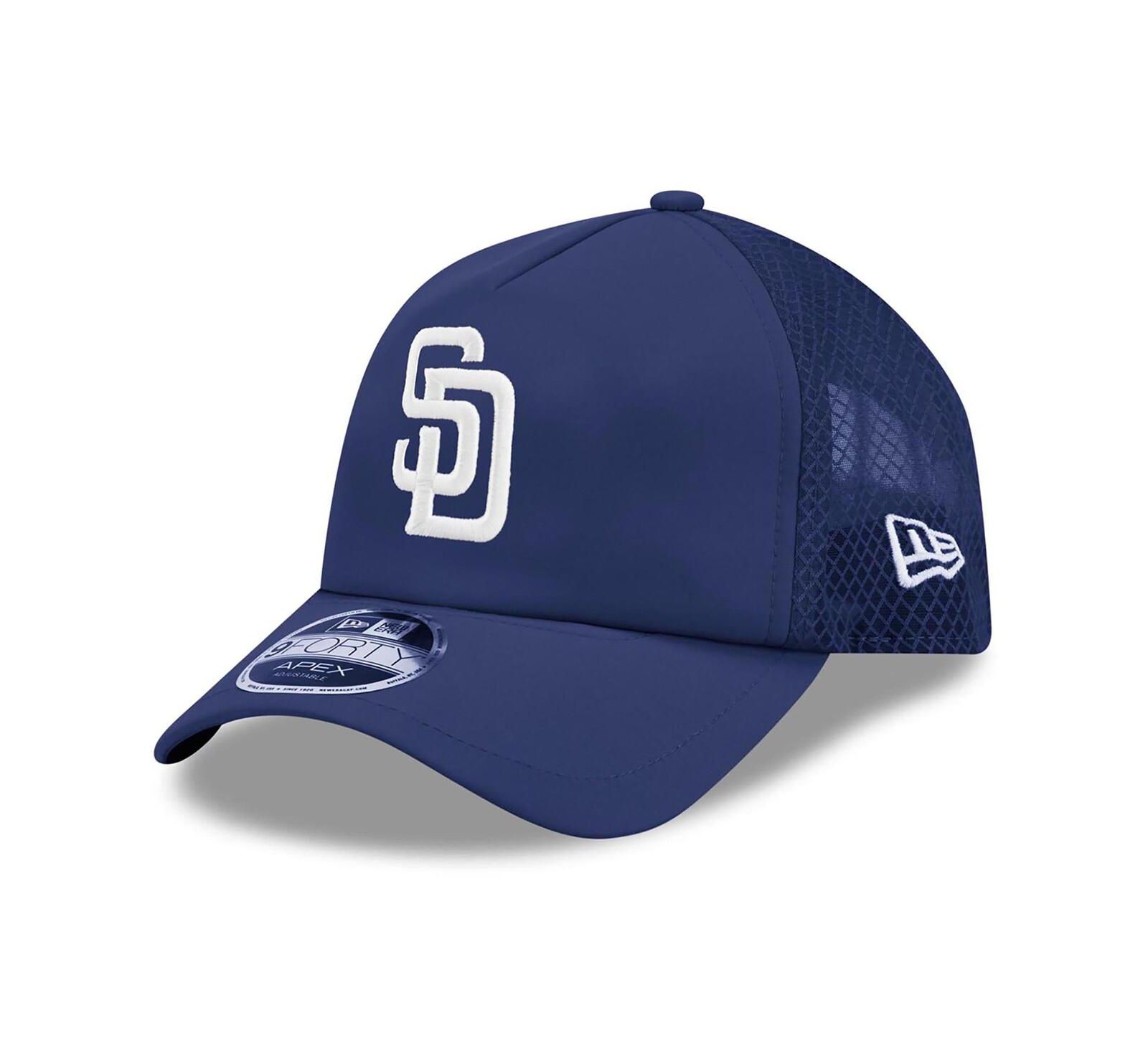Мужская регулируемая кепка New Era Navy San Diego Padres 2026 Batting Practice Alternate Apex 9FORTY