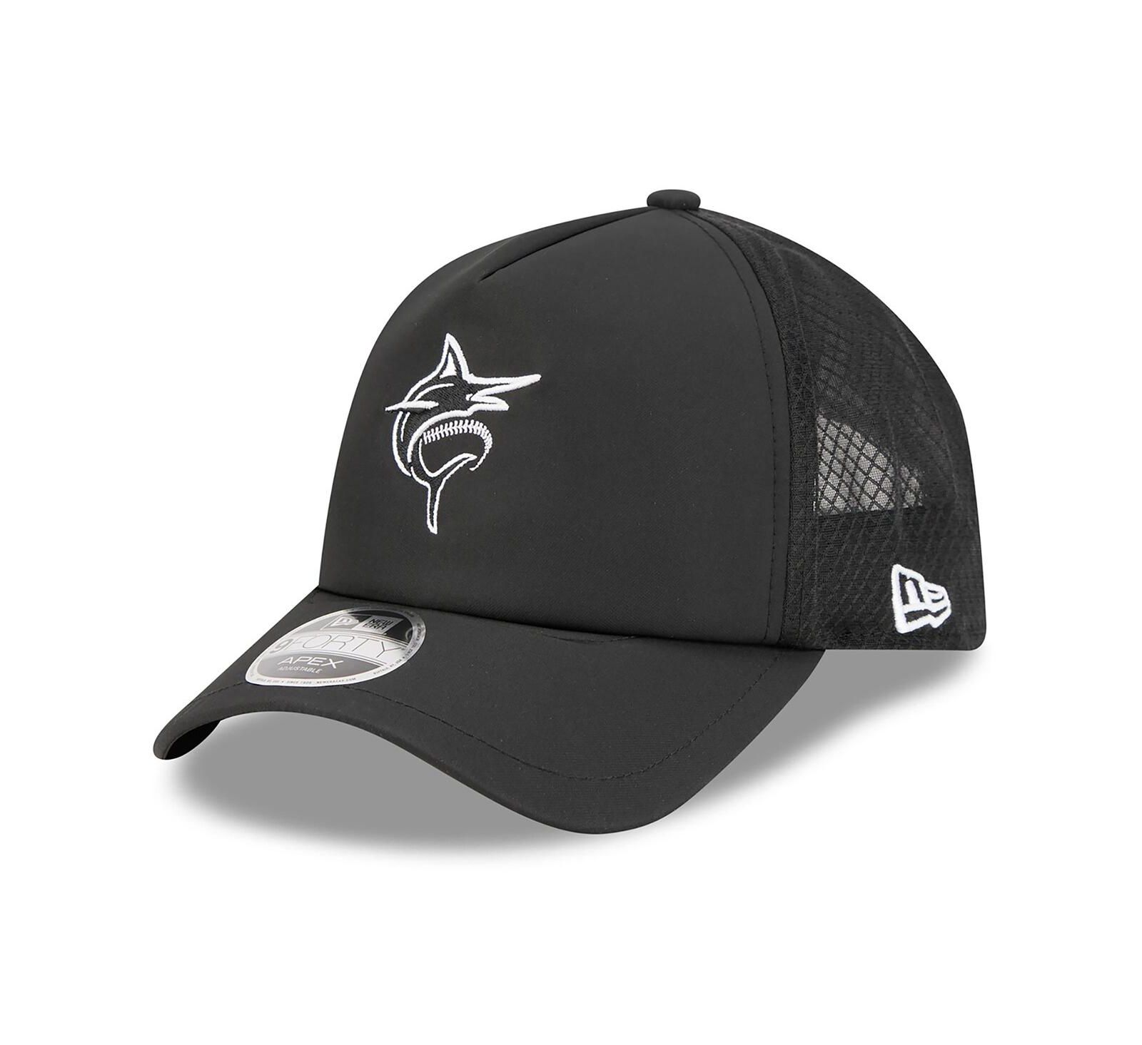 New Era Men's Black Miami Marlins 2026 Batting Practice Alternate Apex 9FORTY Adjustable Hat