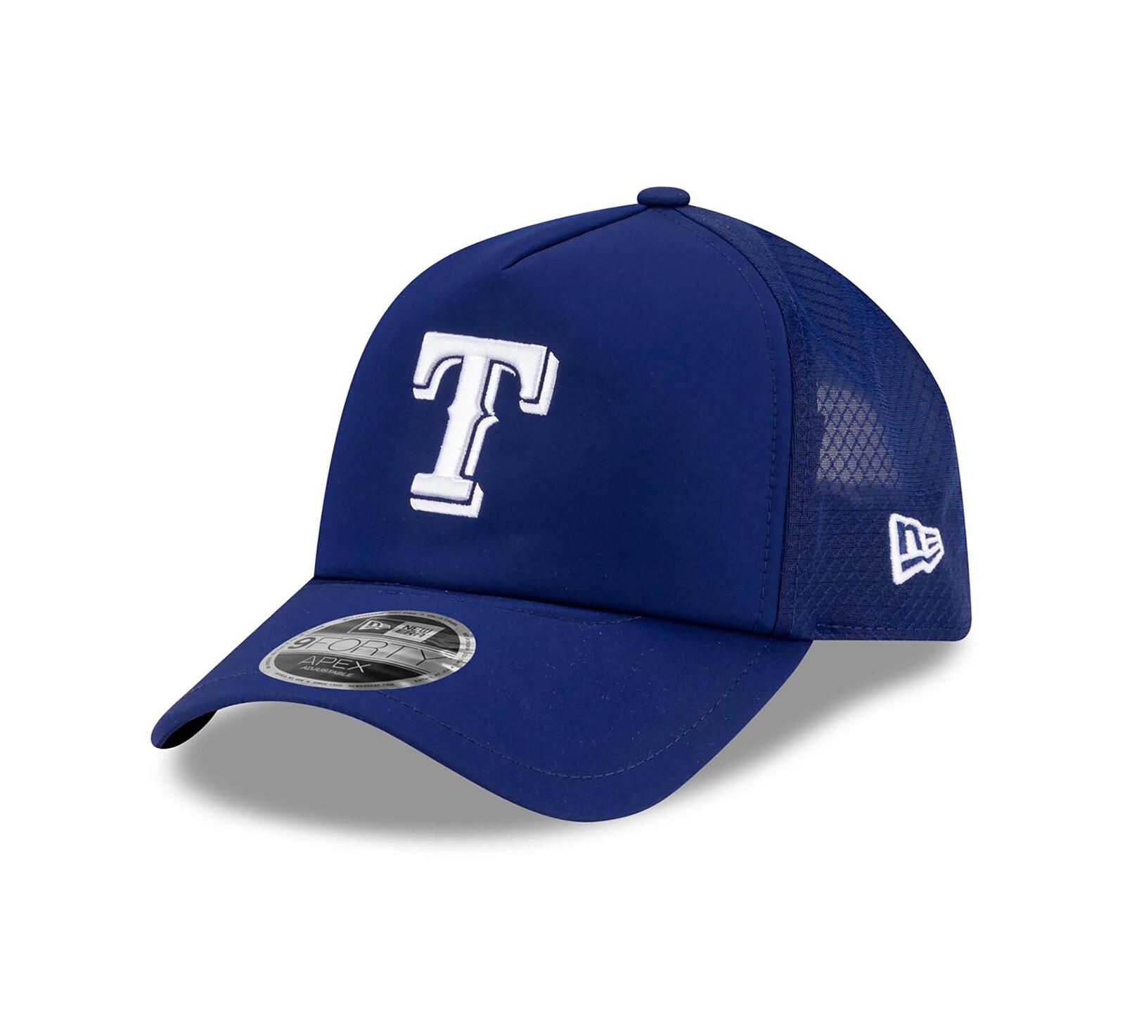 Мужская кепка New Era Royal Texas Rangers 2026 Batting Practice Apex 9FORTY Adjustable Trucker Hat