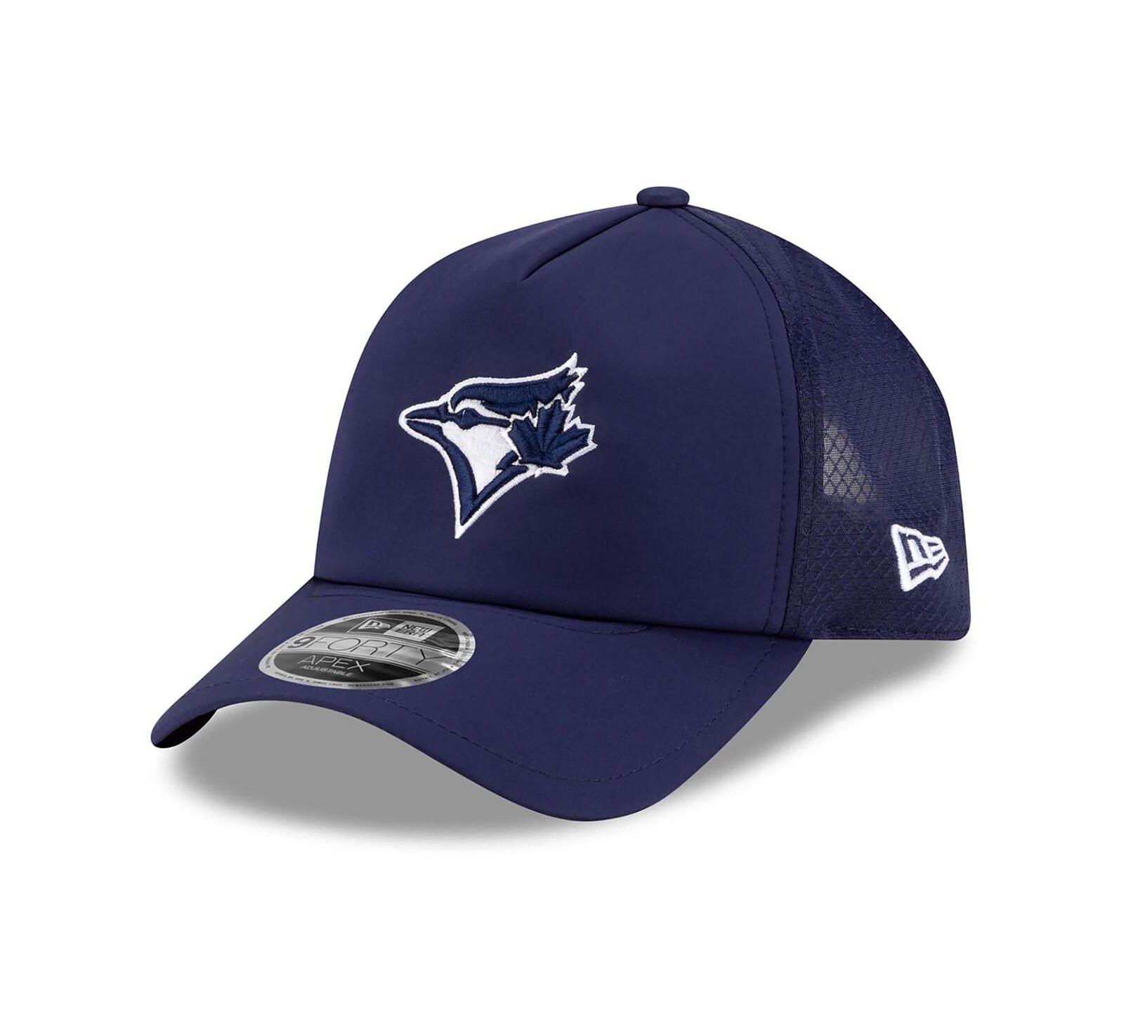 New Era Men's Navy Toronto Blue Jays 2026 Batting Practice Apex 9FORTY Adjustable Trucker Hat