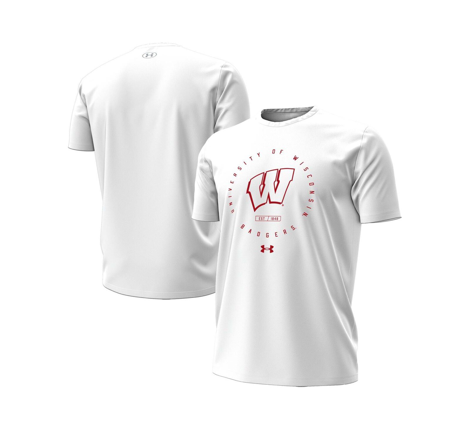 Under Armour Men's Wisconsin Badgers White Out HeatGear T-Shirt