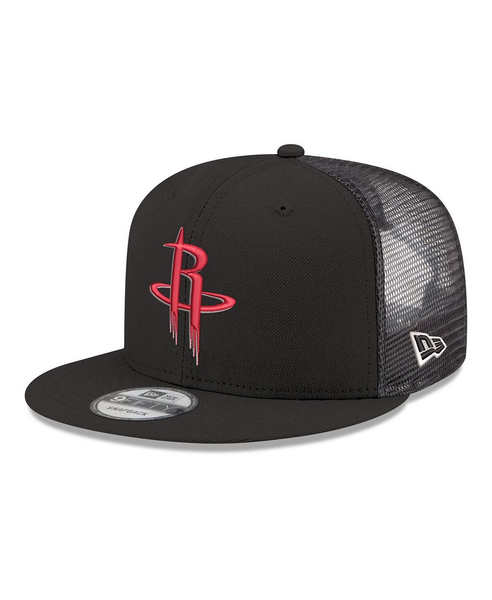 New Era Men's Black Houston Rockets Core Logo Meshback 9FIFTY Snapback Hat