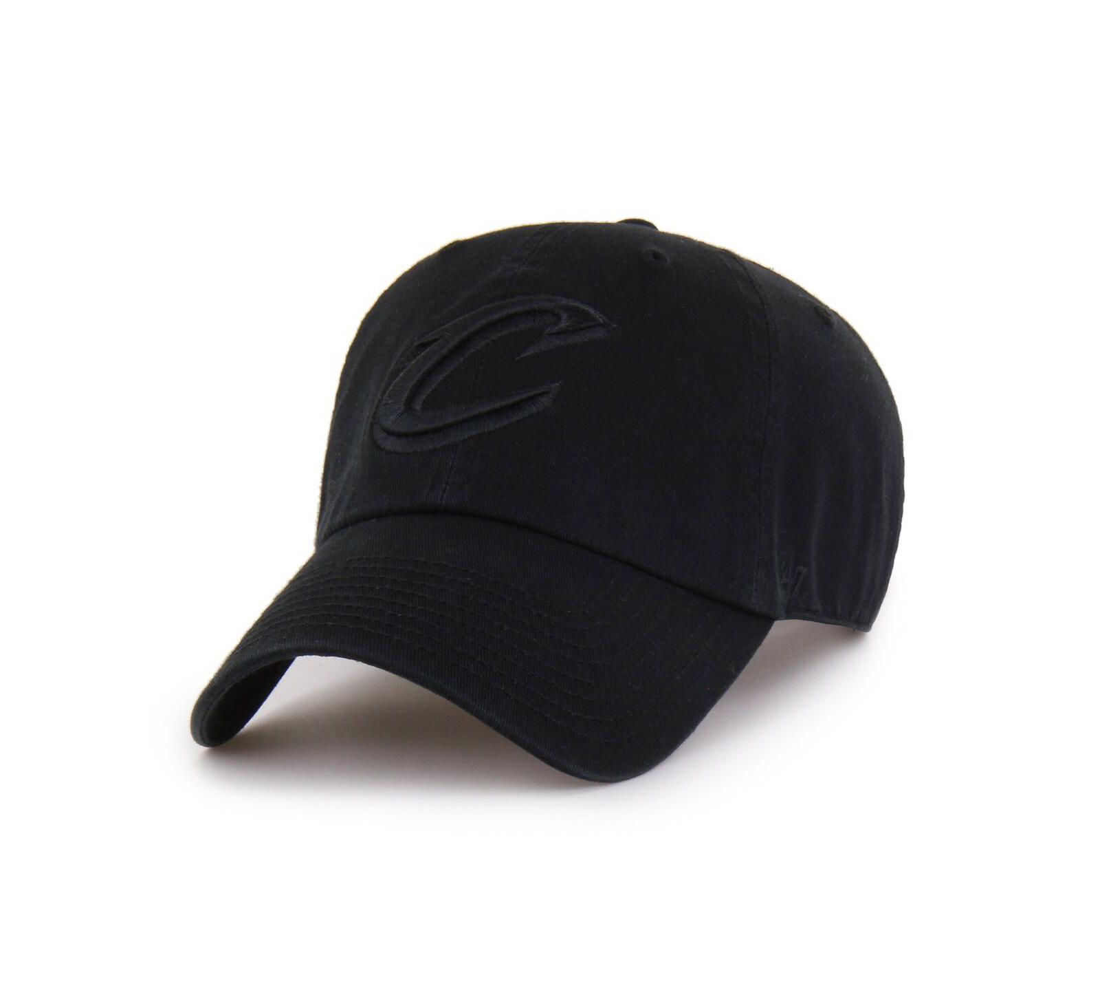 '47 Brand Men's Cleveland Cavaliers Black on Black Clean Up Adjustable Hat