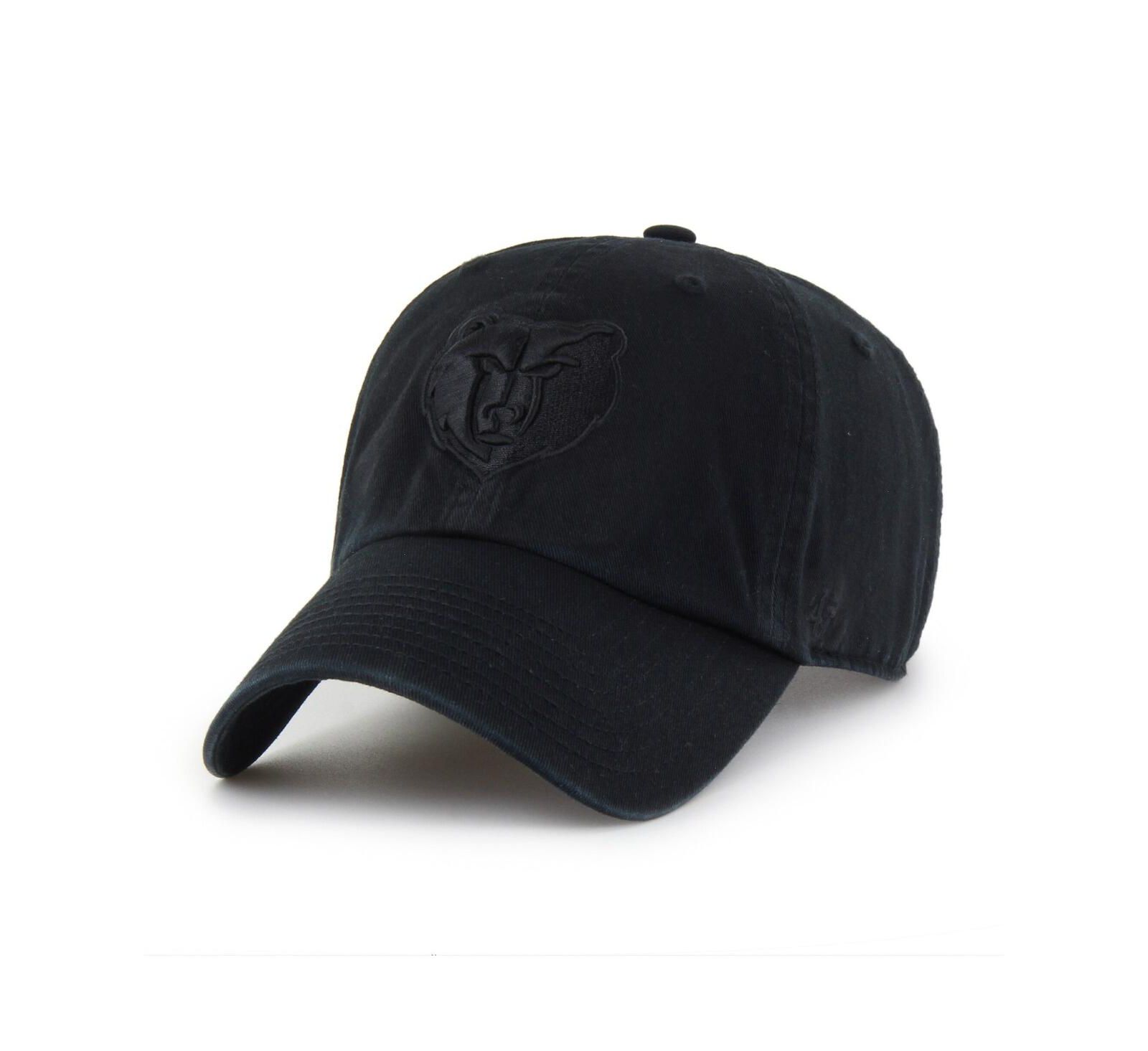 '47 Brand Men's Memphis Grizzlies Black on Black Clean Up Adjustable Hat