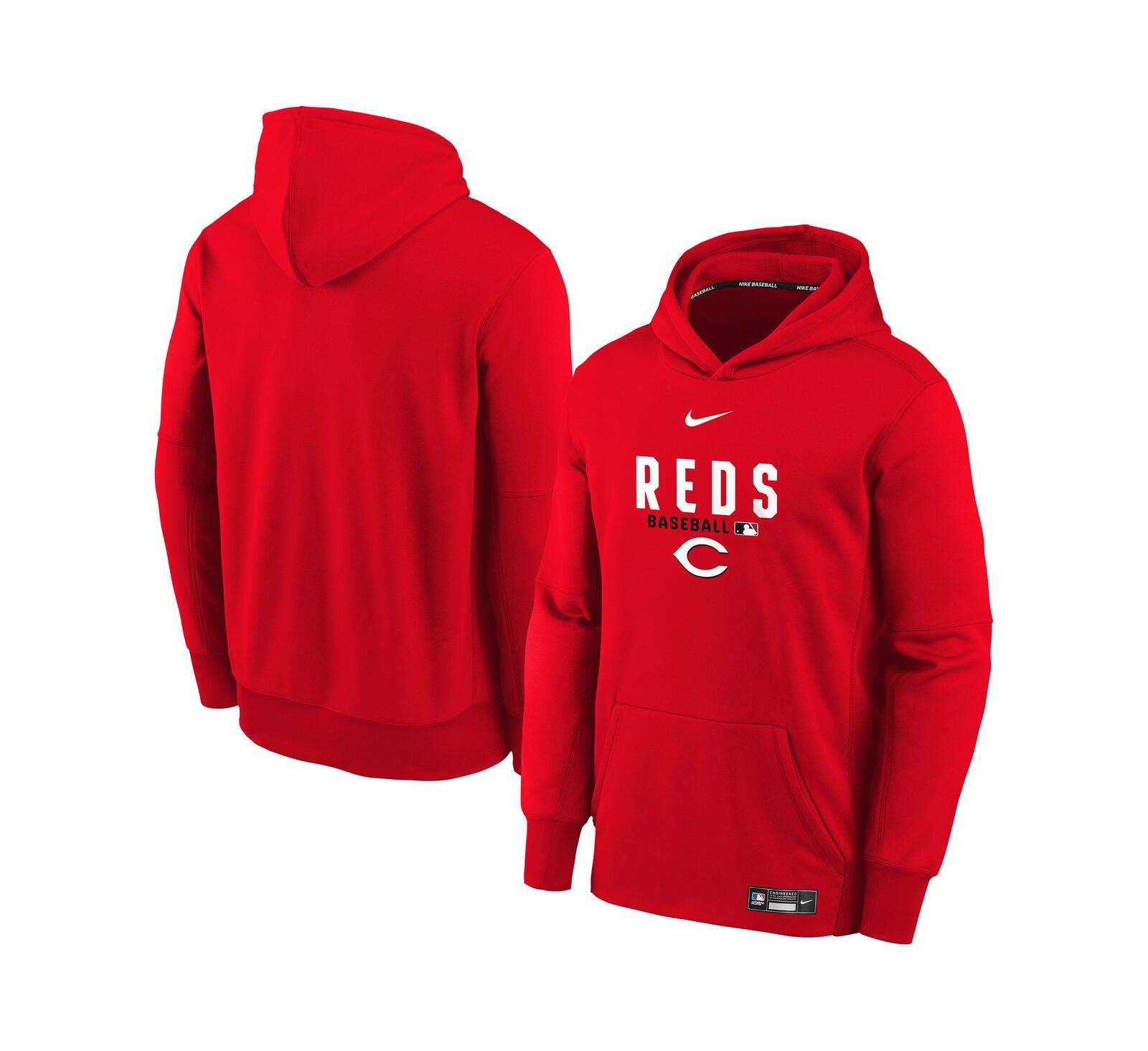 Худи Nike Red Cincinnati Reds Authentic Collection Therma-FIT для мальчиков и девочек