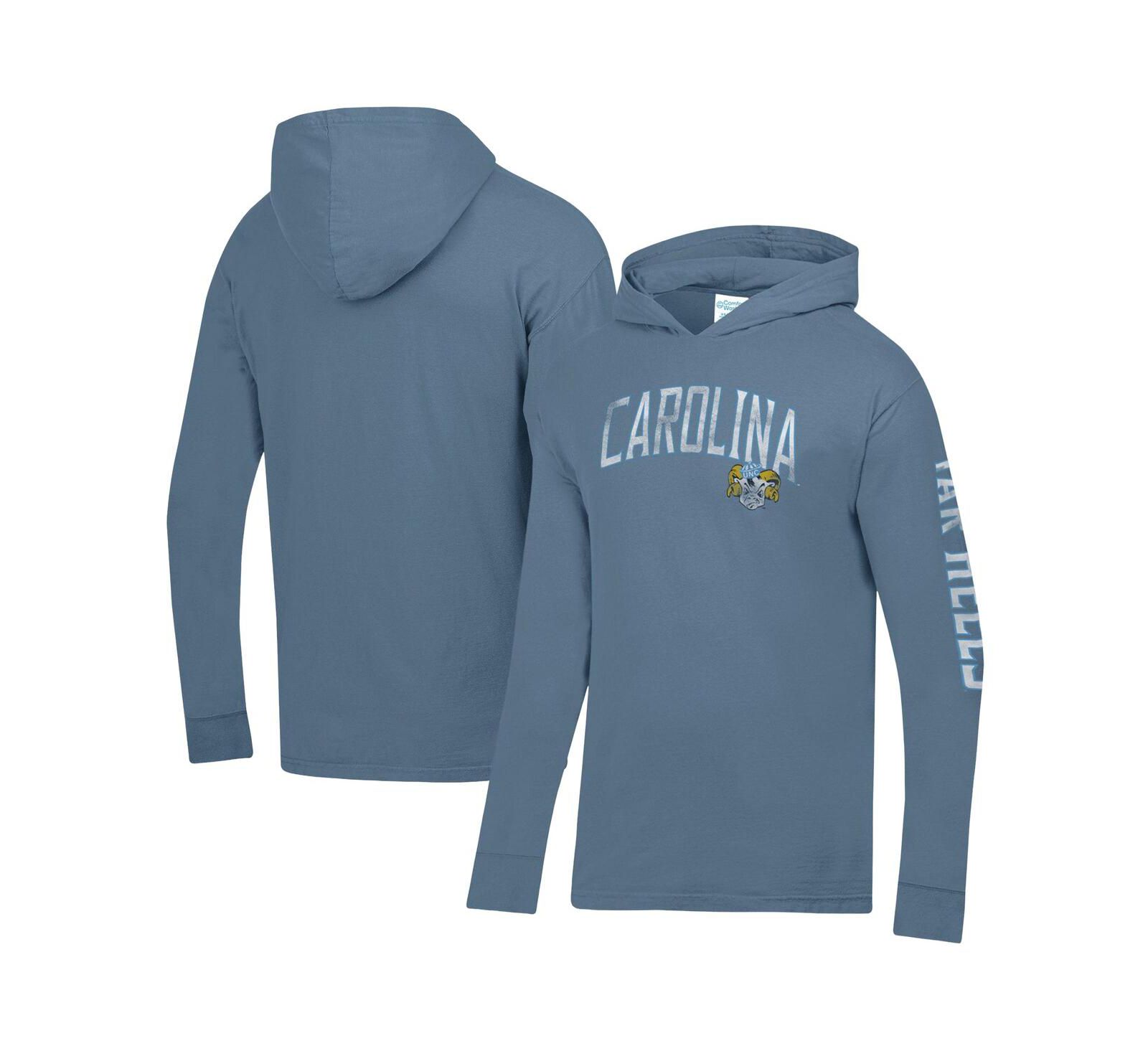 Comfortwash Men's Blue North Carolina Tar Heels Long Sleeve Hooded T-Shirt