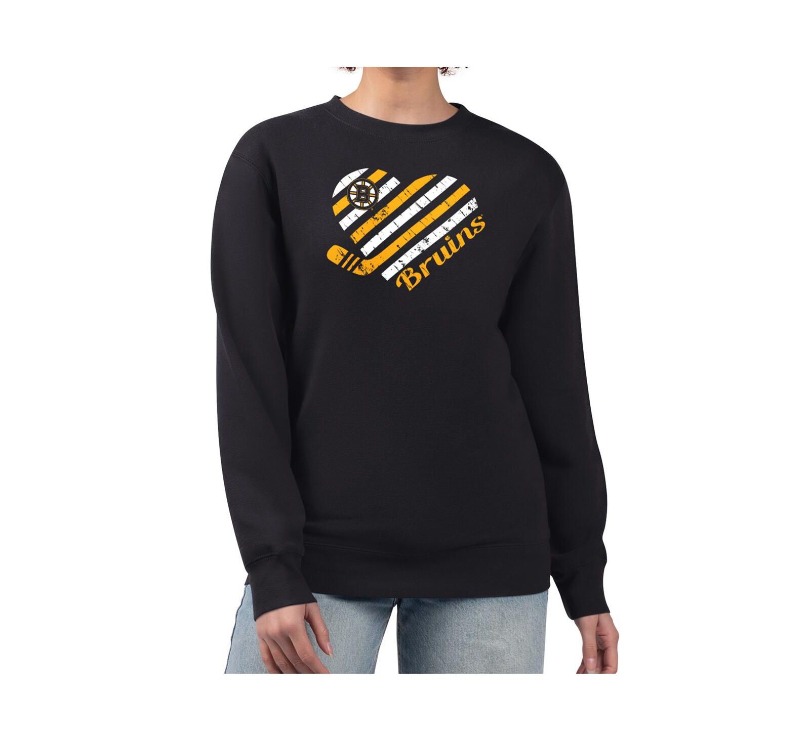 Женский свитшот G-III 4Her by Carl Banks Black Boston Bruins с графическим принтом сердца
