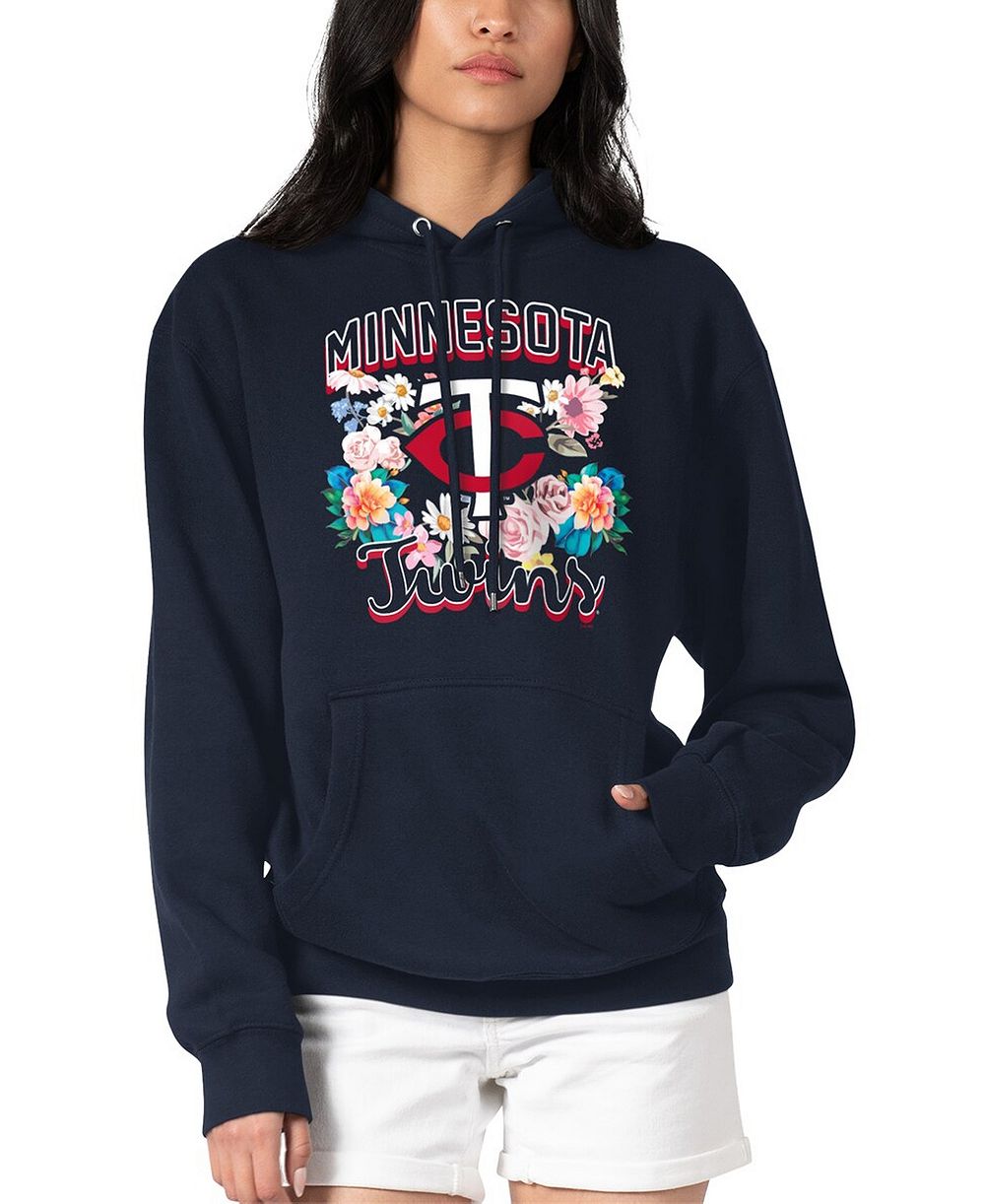 G-III 4Her by Carl Banks Женский Navy Minnesota Twins Flowers Graphic Pullover Hoodie