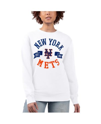 Женская белая флисовая толстовка G-III 4Her by Carl Banks с логотипом New York Mets