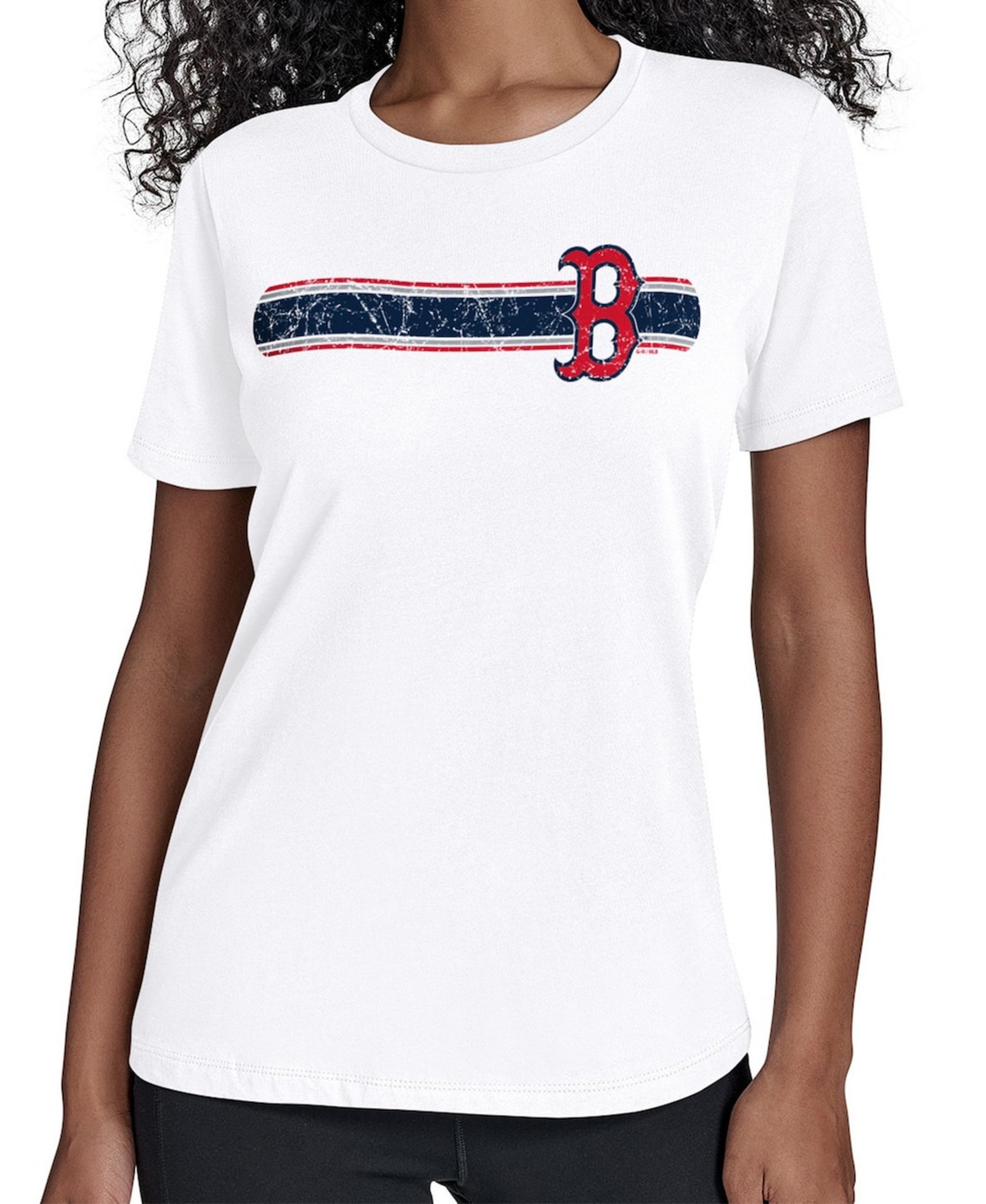 Женская футболка Starter с полосками команды Boston Red Sox, белая