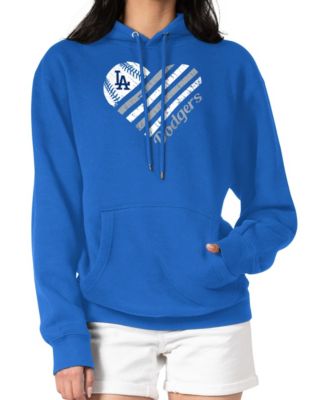 G-III 4Her by Carl Banks Women's Royal Los Angeles Dodgers Heart Fleece Pullover Hoodie