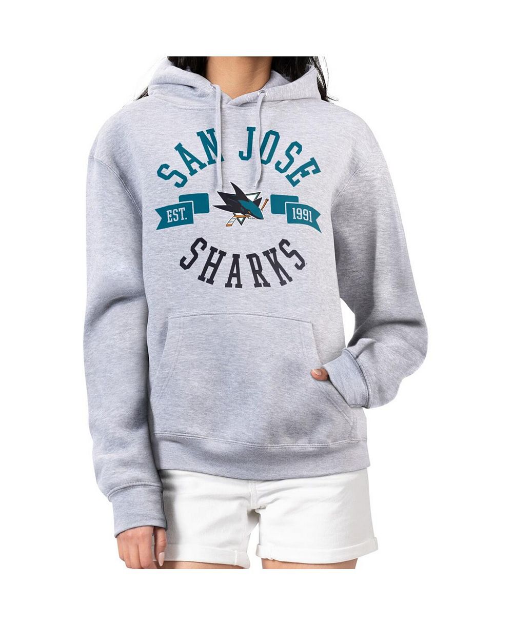 Женское худи G-III 4Her by Carl Banks Heather Gray San Jose Sharks City Graphic Fleece Pullover