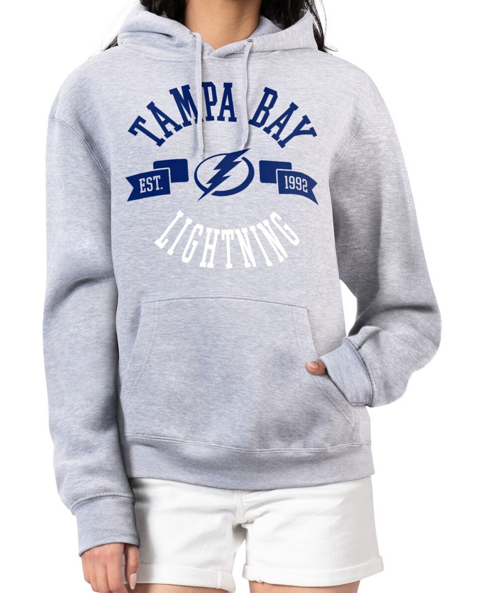 Женская толстовка G-III 4Her by Carl Banks Heather Gray Tampa Bay Lightning City Graphic Fleece Pullover Hoodie