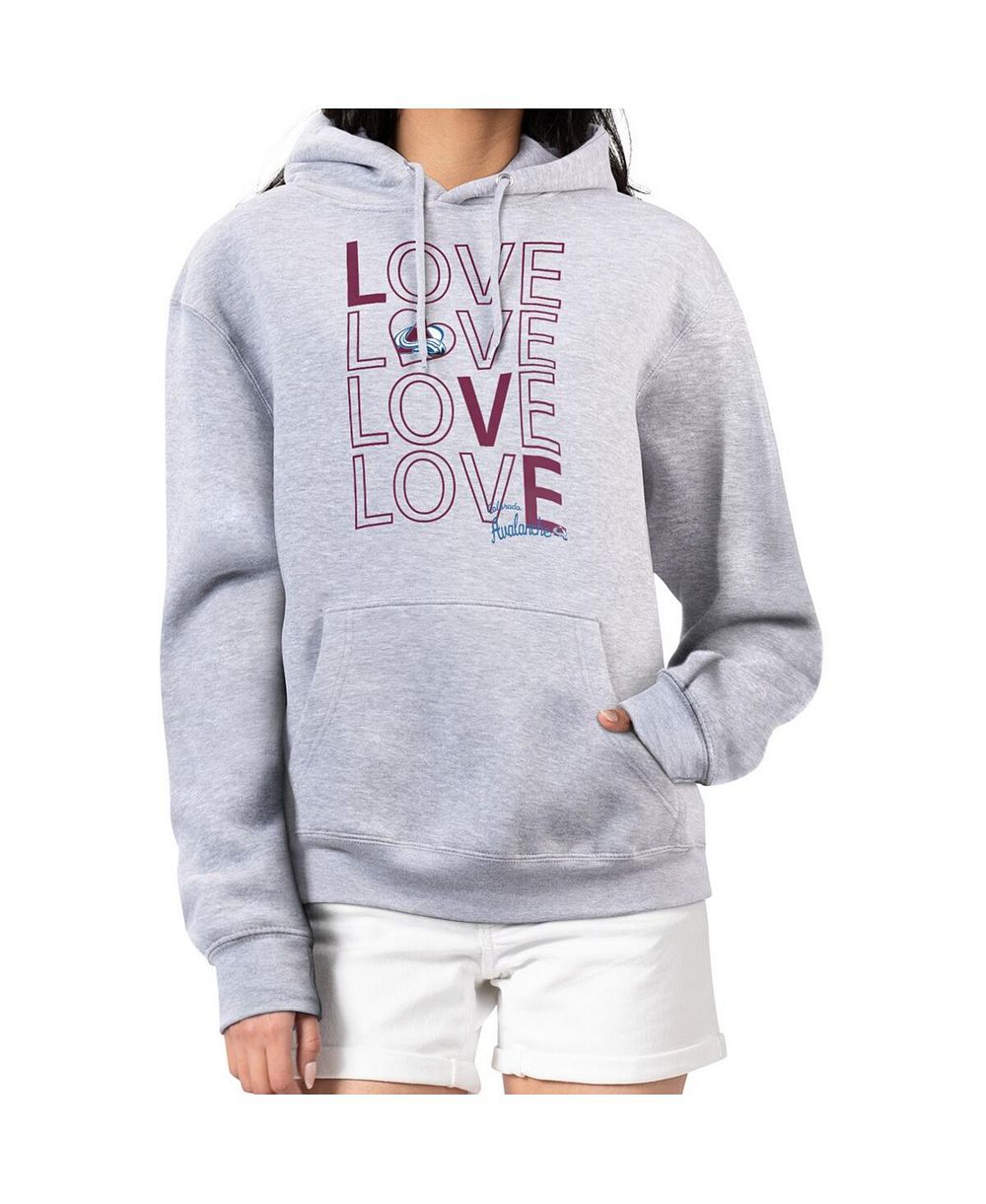 Женский флисовый худи G-III 4Her by Carl Banks Gray Colorado Avalanche Hockey Love