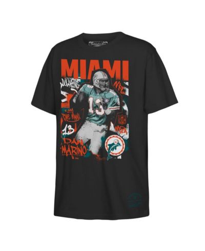 Mitchell & Ness Big Boys and Girls Dan Marino Black Miami Dolphins Star Player T-Shirt