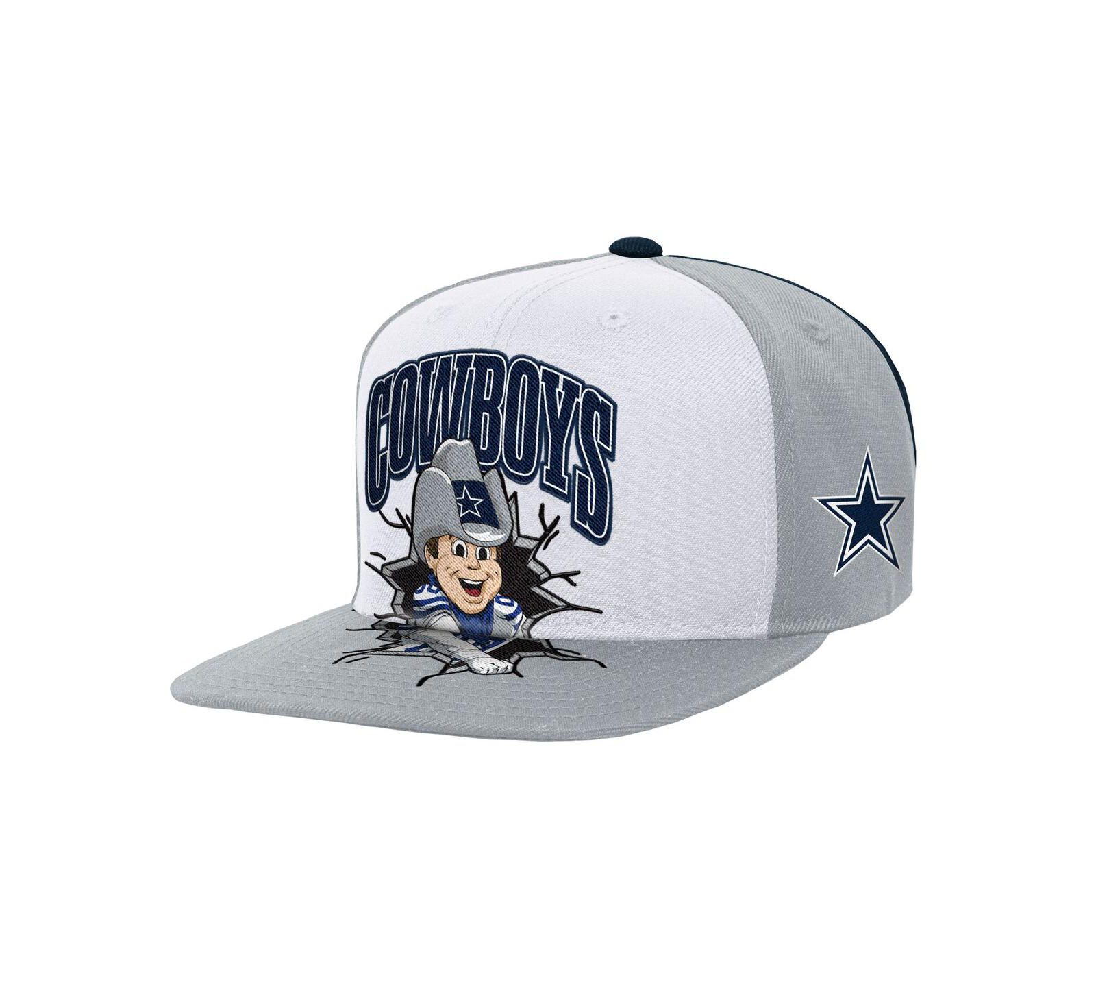 Mitchell & Ness Кепка Snapback для мальчиков и девочек Dallas Cowboys Team Mascot, серая