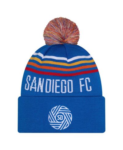 New Era Big Boys and Girls Royal San Diego FC Jersey Hook Cuffed Knit Hat with Pom