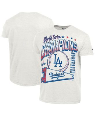 Мужская футболка Champion White Los Angeles Dodgers Winning Tradition Cooperstown Tri-Blend