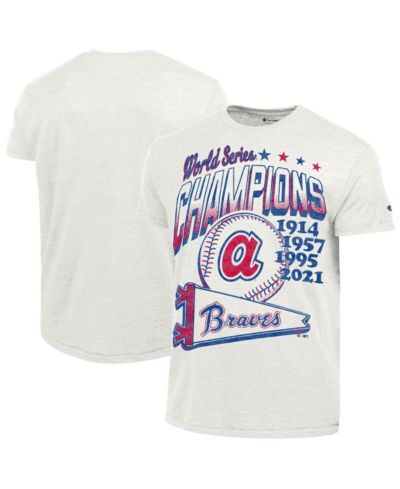 Мужская футболка Champion Atlanta Braves Winning Tradition Cooperstown Tri-Blend белого цвета