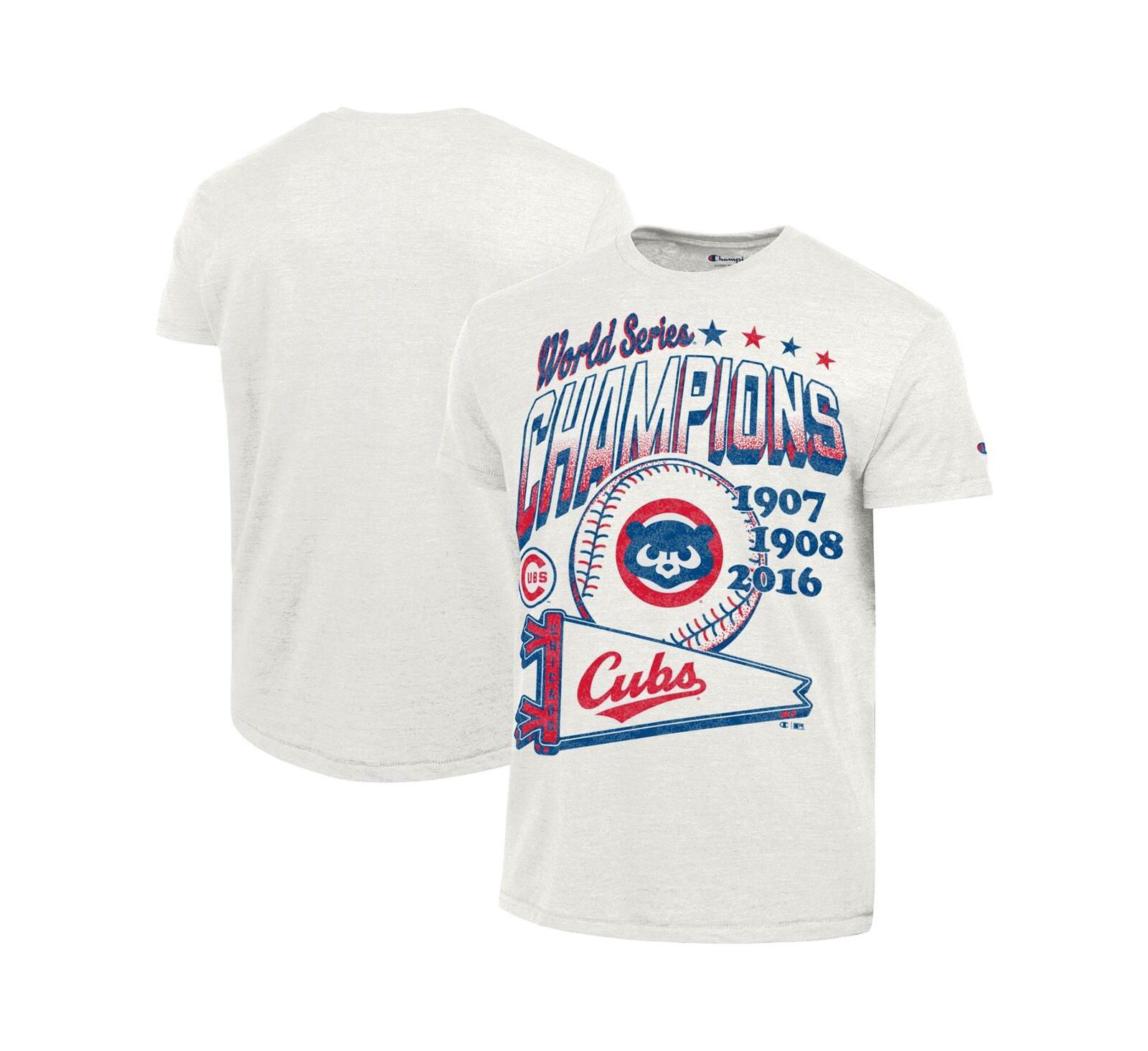 Мужская футболка Champion White Chicago Cubs Winning Tradition Cooperstown Tri-Blend