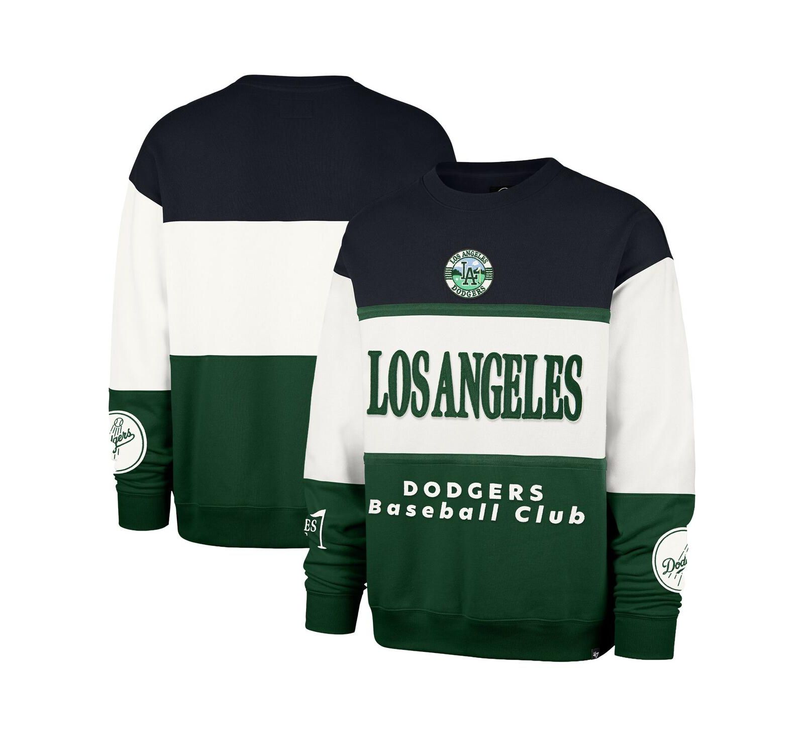 Мужской свитшот '47 Brand Green Los Angeles Dodgers Tee Up Maximalist Fleece