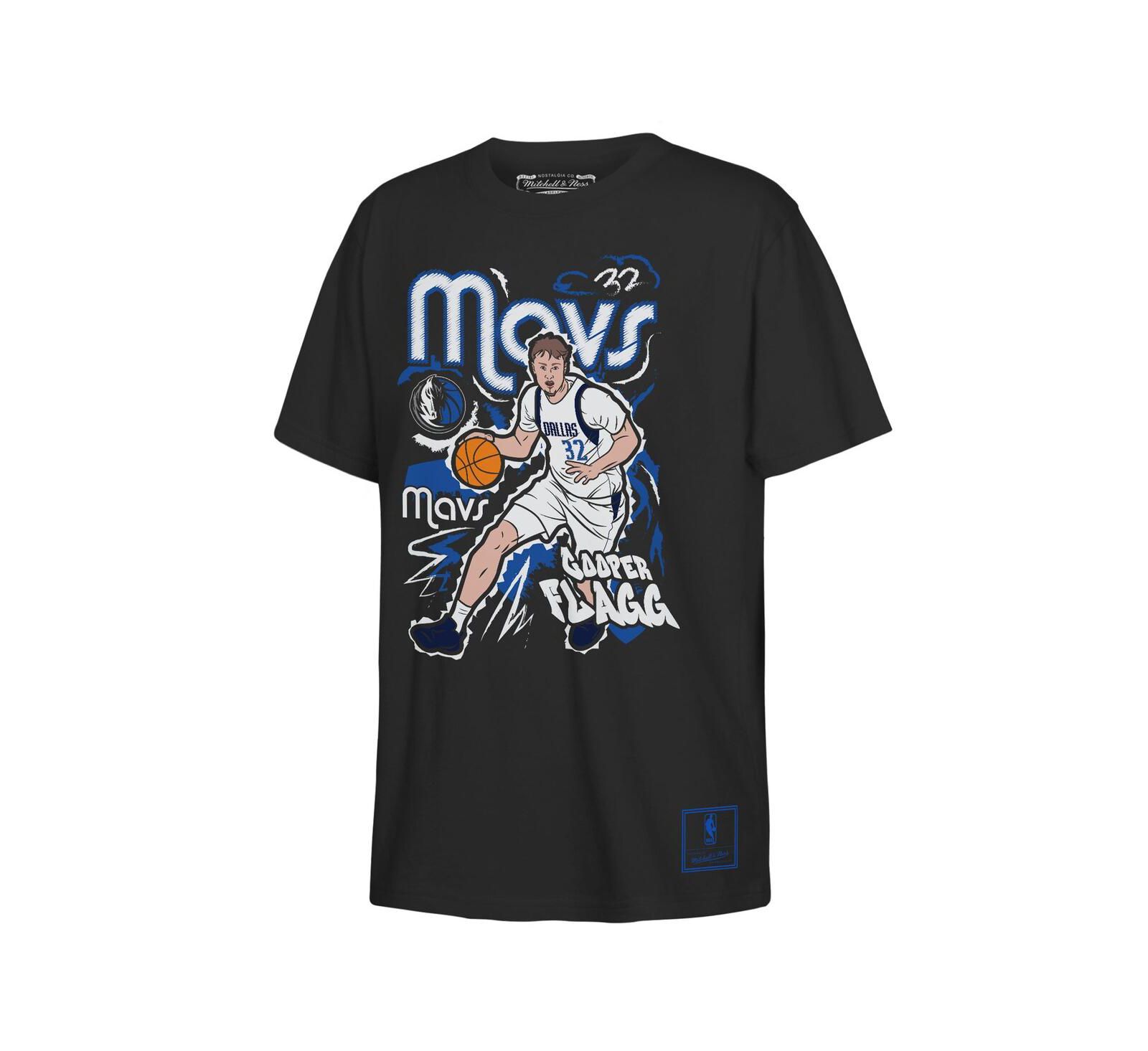 Футболка Mitchell & Ness Big Boys and Girls Cooper Flagg Black Dallas Mavericks