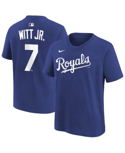 Nike Big Boys and Girls Bobby Witt Jr. Royal Kansas City Royals Name & Number T-Shirt