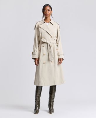 Avec Les Filles Women's Belted Double-Breasted Cocoon Trench Coat
