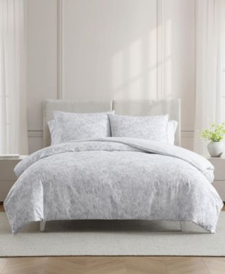 Vera Wang Nebulous Flower Cotton 3-Pc. Duvet Cover Set, King