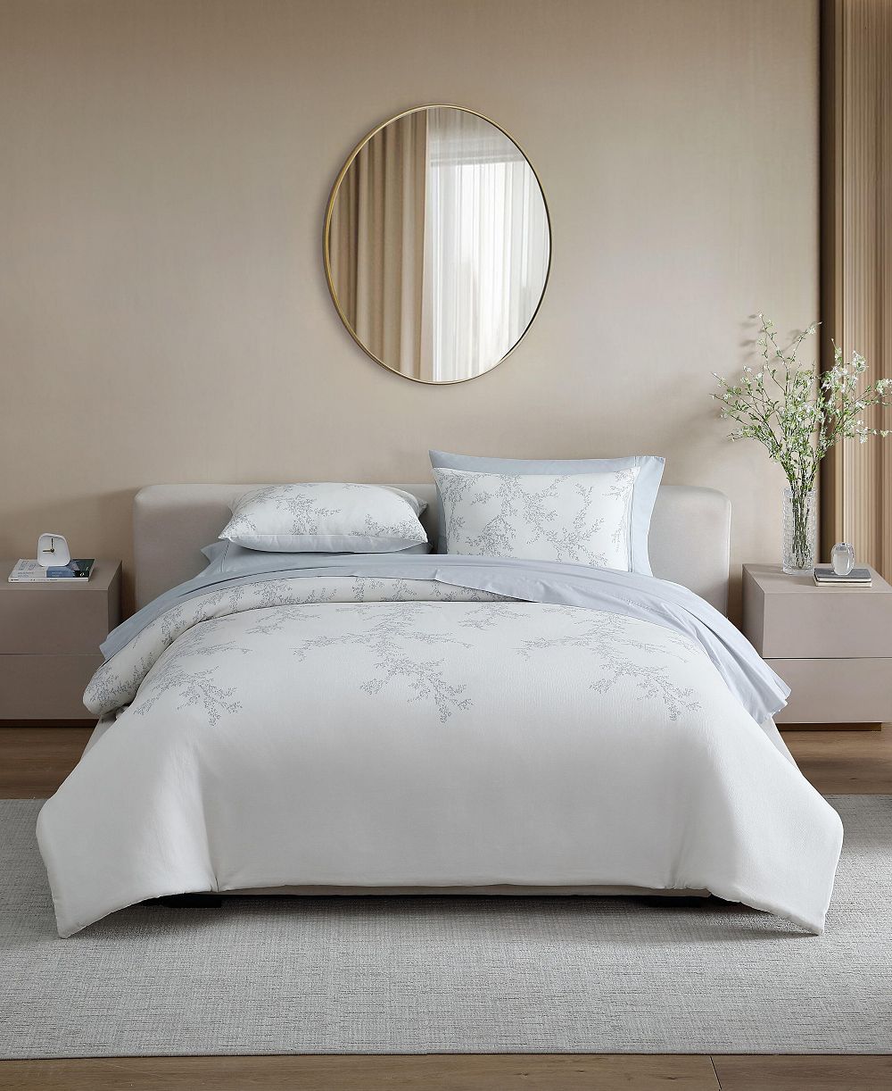 Vera Wang Trailing Vines Cotton 3-Pc. Comforter Set, Queen