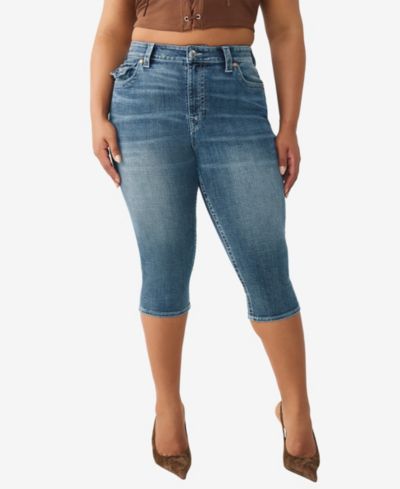 True Religion Plus Size Jennie Skinny Mid-Rise Capri Pants