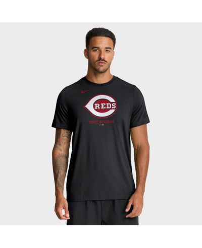 Мужская футболка Nike Cincinnati Reds Tri-Blend Logo черная