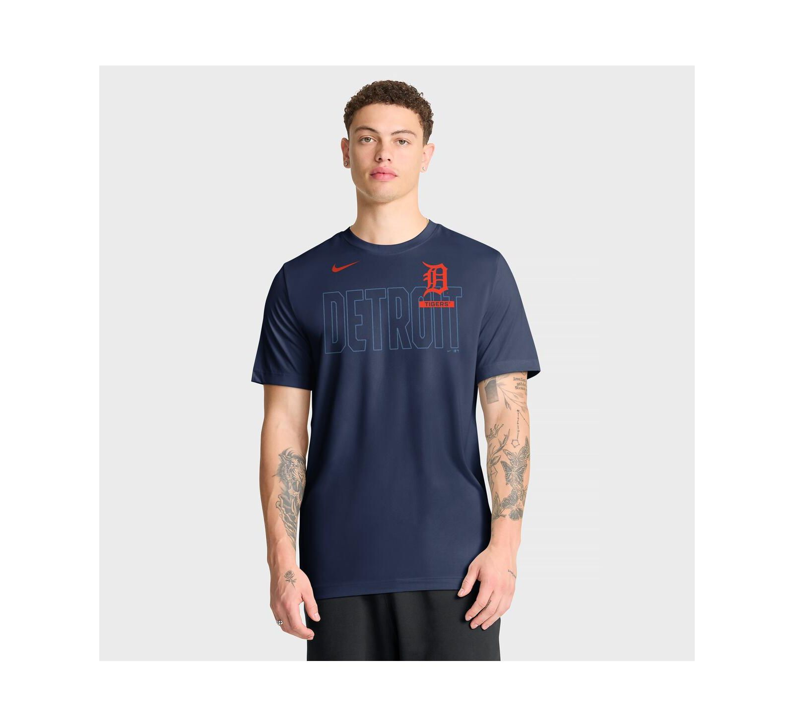 Мужская футболка Nike Navy Detroit Tigers Knockout Team Legend Dri-FIT