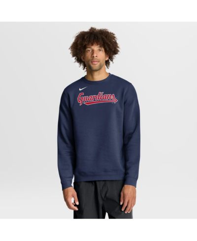 Nike Men's Navy Cleveland Guardians Primetime Wordmark Sweatshirt