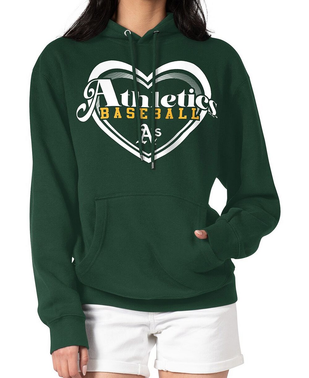 Женское худи G-III 4Her by Carl Banks Green Athletics Double Heart Fleece Pullover